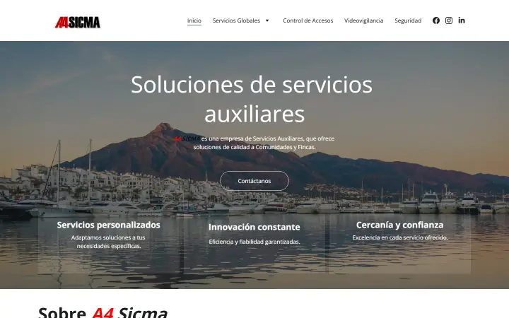 Web de A4 Sicma en ordenador