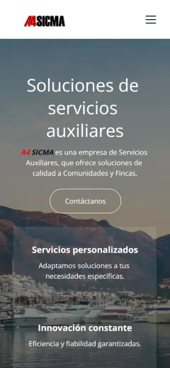Web de A4 Sicma en móvil