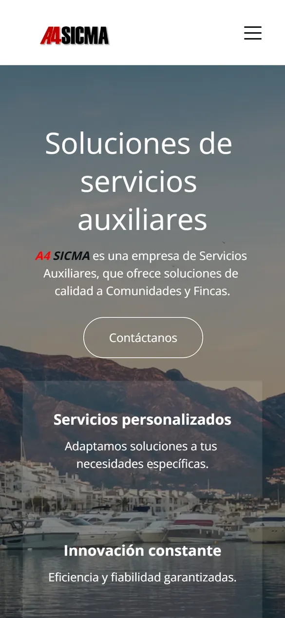 Web de A4 Sicma en el móvil