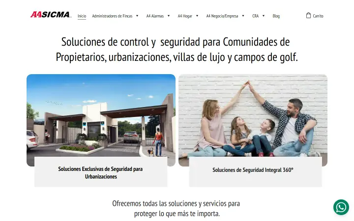 Alarmas de Seguridad para Casa website on desktop