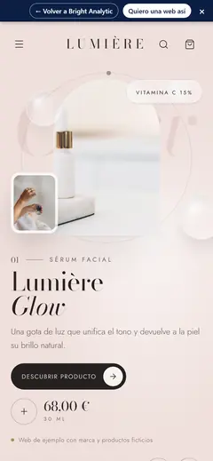 Web de Lumière Beauty en móvil