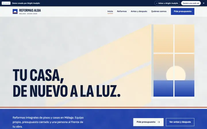 Web de Reformas Alba en ordenador