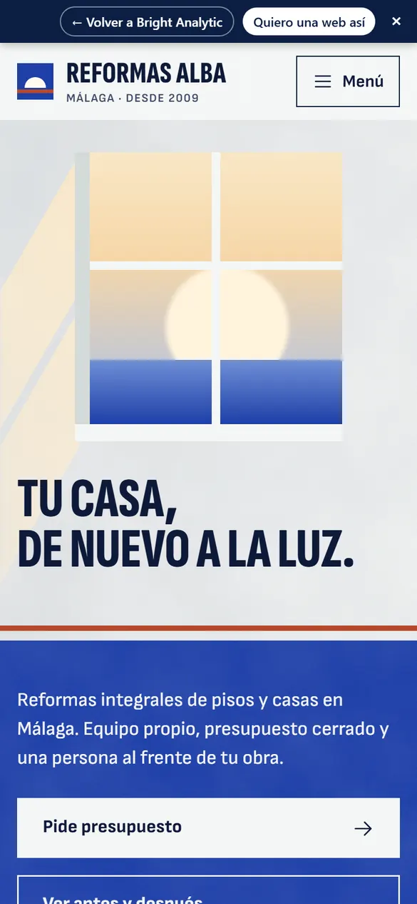 Web de Reformas Alba en el móvil
