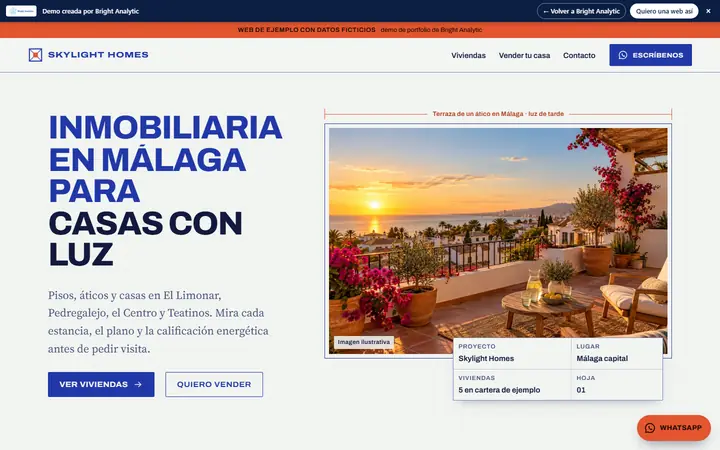 Web de Skylight Homes en ordenador