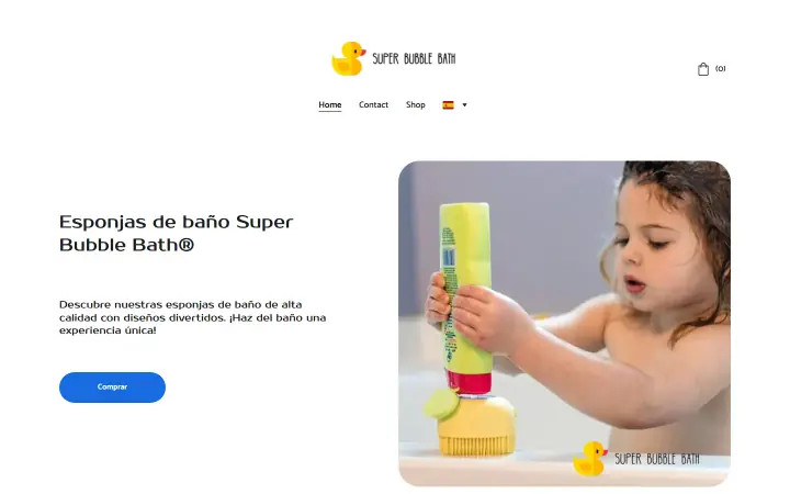 Web de Super Bubble Bath en ordenador