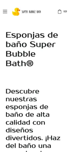 Web de Super Bubble Bath en móvil