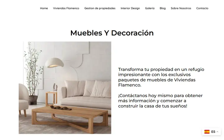 Web de Viviendas Flamenco en ordenador